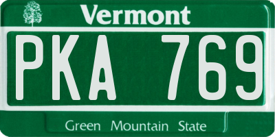 VT license plate PKA769