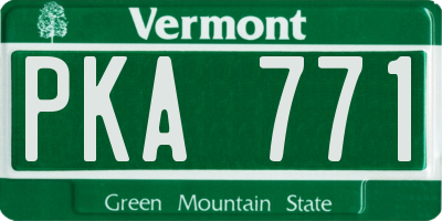 VT license plate PKA771