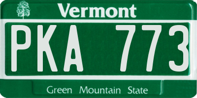 VT license plate PKA773