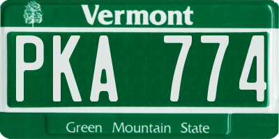 VT license plate PKA774