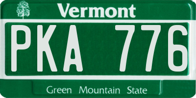 VT license plate PKA776