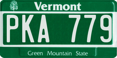 VT license plate PKA779