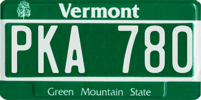 VT license plate PKA780