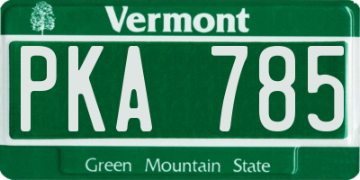 VT license plate PKA785