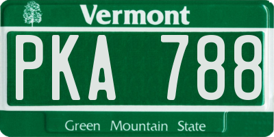 VT license plate PKA788