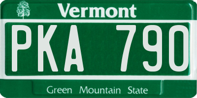 VT license plate PKA790