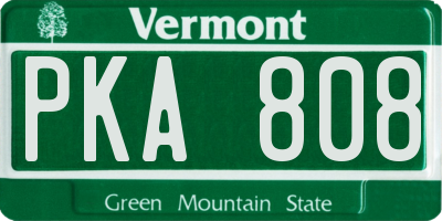 VT license plate PKA808