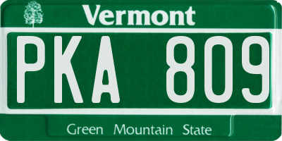VT license plate PKA809