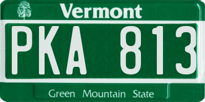 VT license plate PKA813