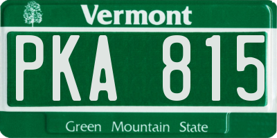 VT license plate PKA815