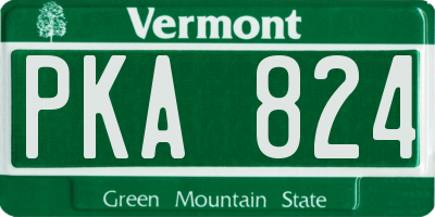 VT license plate PKA824
