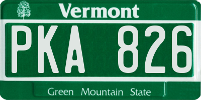 VT license plate PKA826