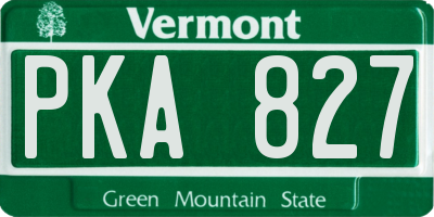 VT license plate PKA827