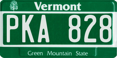 VT license plate PKA828