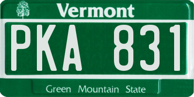 VT license plate PKA831