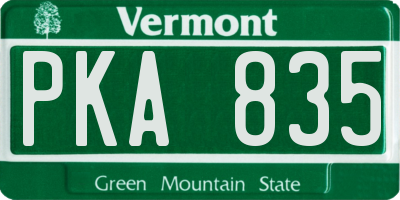VT license plate PKA835