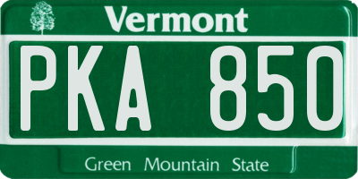 VT license plate PKA850