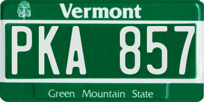 VT license plate PKA857