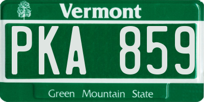 VT license plate PKA859
