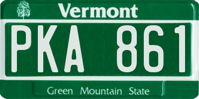 VT license plate PKA861