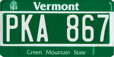 VT license plate PKA867