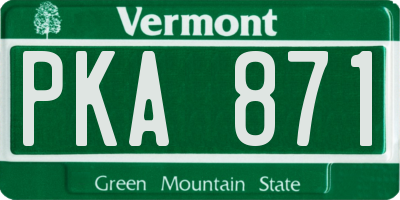 VT license plate PKA871