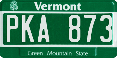 VT license plate PKA873