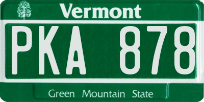 VT license plate PKA878