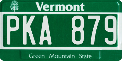 VT license plate PKA879