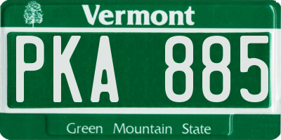 VT license plate PKA885