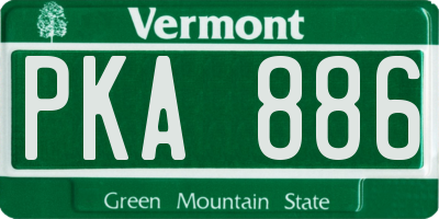 VT license plate PKA886