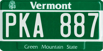 VT license plate PKA887
