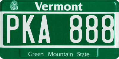 VT license plate PKA888