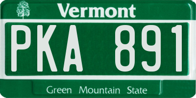 VT license plate PKA891