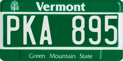 VT license plate PKA895