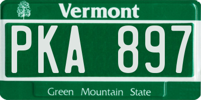 VT license plate PKA897