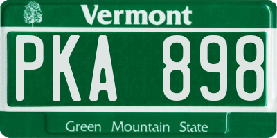 VT license plate PKA898