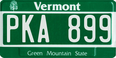 VT license plate PKA899
