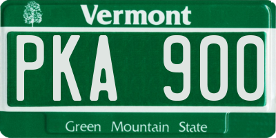 VT license plate PKA900