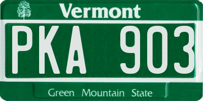 VT license plate PKA903
