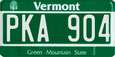 VT license plate PKA904