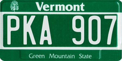 VT license plate PKA907