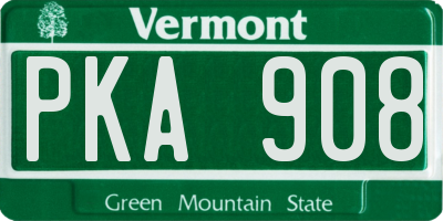 VT license plate PKA908