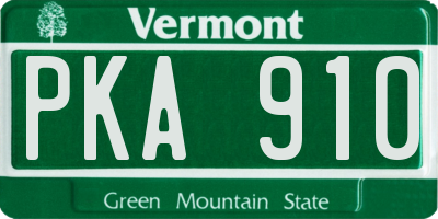 VT license plate PKA910