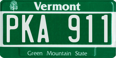 VT license plate PKA911
