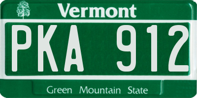 VT license plate PKA912