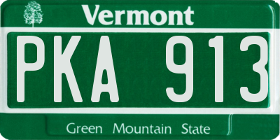 VT license plate PKA913