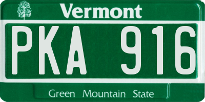 VT license plate PKA916
