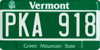 VT license plate PKA918