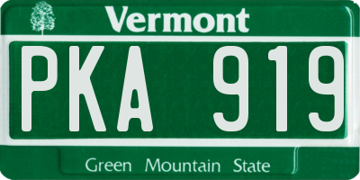 VT license plate PKA919